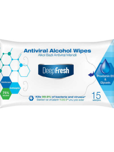 Alkollü Antiviral Islak Cep Mendili 15 Yaprak