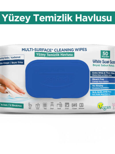 z Bırakmaz Yüzey Temizleme Havlusu Karbonat & Beyaz Sirke 50 Yaprak